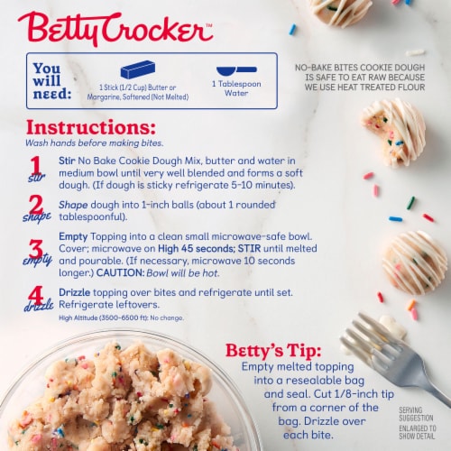 Betty Crocker™ No Bake Bites Birthday Cake Cookie Dough Perspective: right