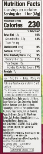 Nature Valley Packed Peanut Butter and Cranberry Sustained Energy Bars Perspective: right