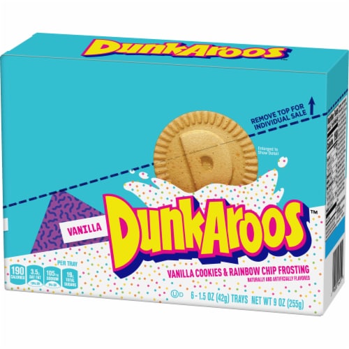 Dunkaroos Vanilla Cookies and Vanilla Frosting with Rainbow Sprinkles Perspective: right