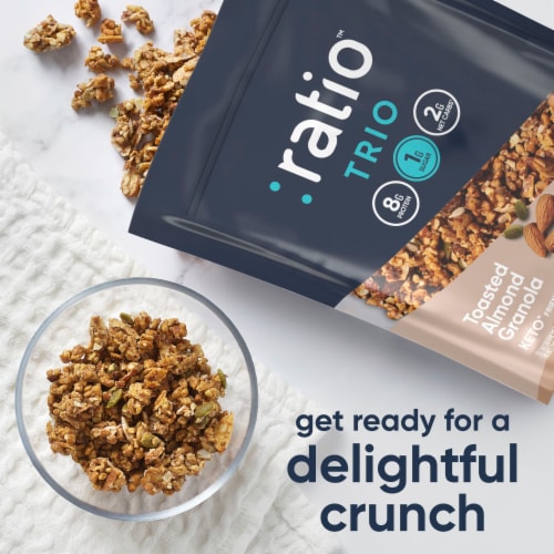 Ratio Trio Keto Friendly Toasted Almond Granola Perspective: right