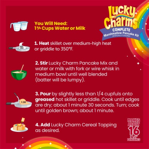 Betty Crocker Lucky Charms Pancake Kit Baking Mix Perspective: right