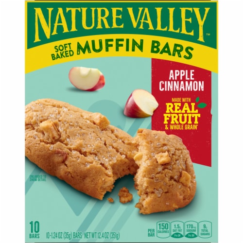 Nature Valley Soft Baked Muffin Bars Apple Cinnamon Snack Bars Perspective: right