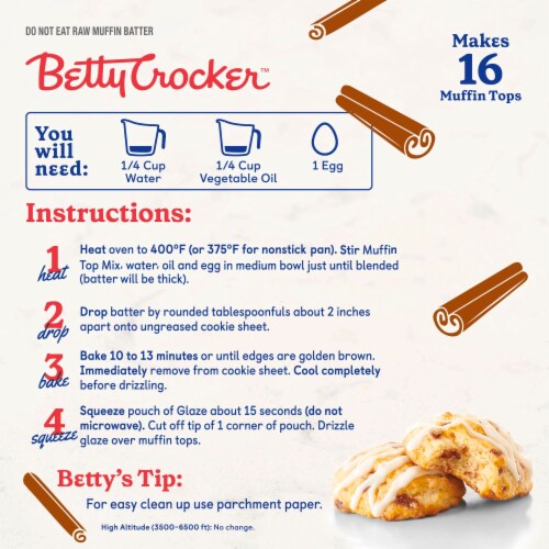 Betty Crocker Muffin Tops Mix Cinnamon With Topping Perspective: right