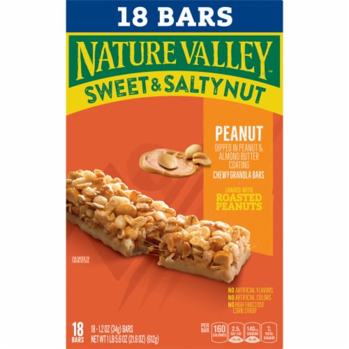 Nature Valley Whole Grain Peanut Sweet and Salty Nut Chewy Granola Bars Snacks Perspective: right