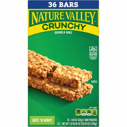 Nature Valley Oats 'n Honey Crunchy Granola Bars Perspective: right