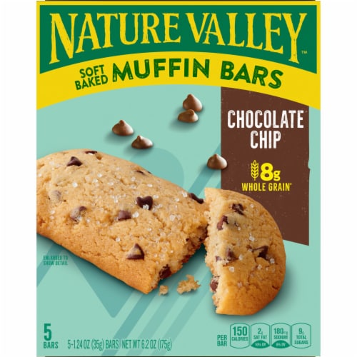 Nature Valley Chocolate Chip Soft Baked Muffin Bars Breakfast Snacks Perspective: right