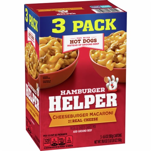 Hamburger Helper Cheeseburger Macaroni Pasta & Cheesy Sauce Mix Perspective: right