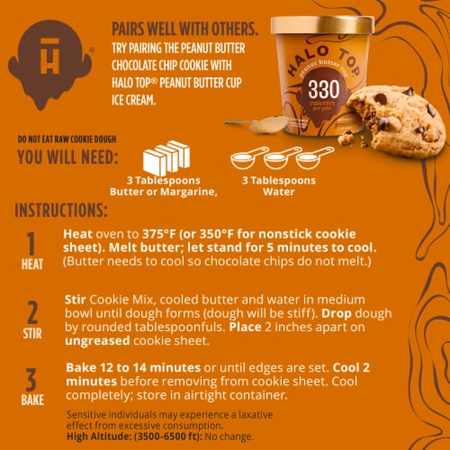 Halo Top® Peanut Butter Chocolate Chip Light Cookie Mix Perspective: right
