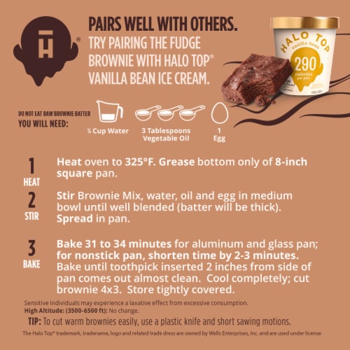 Halo Top® Fudge Brownie Light Brownie Mix Perspective: right