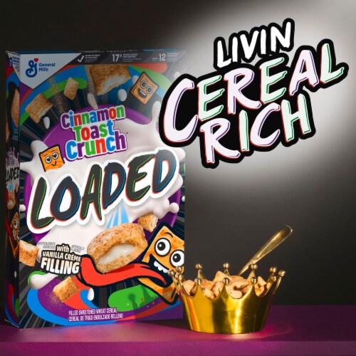 General Mills Cinnamon Toast Crunch Loaded Large Size Cereal Perspective: right