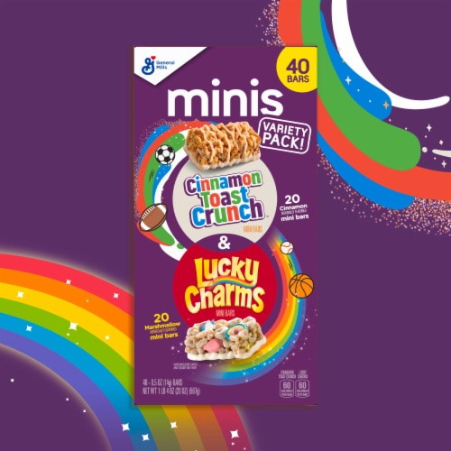 General Mills Lucky Charms and Cinnamon Toast Crunch Minis Cereal Bars Perspective: right