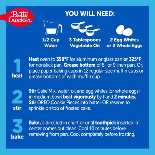 Betty Crocker OREO White Cake With OREO Cookie Pieces Baking Mix Perspective: right