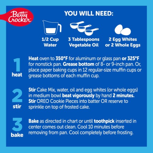 Betty Crocker OREO White Cake With OREO Cookie Pieces Baking Mix Perspective: right