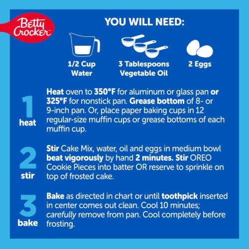 Betty Crocker OREO Chocolate Cake With OREO Cookie Pieces Baking Mix Perspective: right