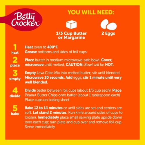 Betty Crocker Lava Cake Mix With REESE’S Peanut Butter Chips Perspective: right