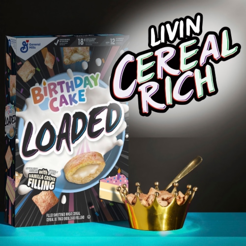 General Mills Birthday Cake Loaded Large Size Cereal Perspective: right