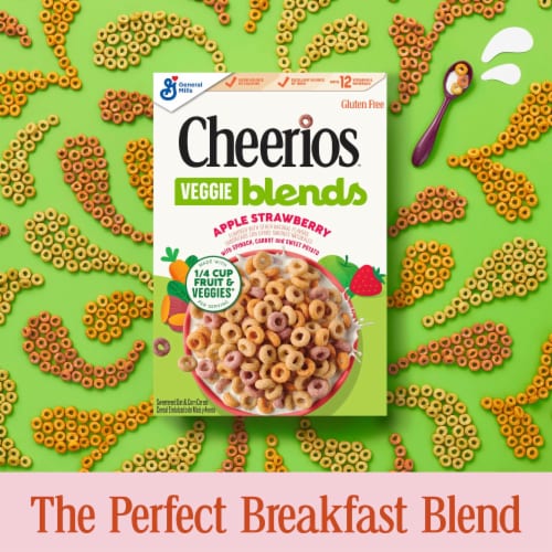 General Mills Cheerios Veggie Blends Apple Strawberry Cereal Perspective: right