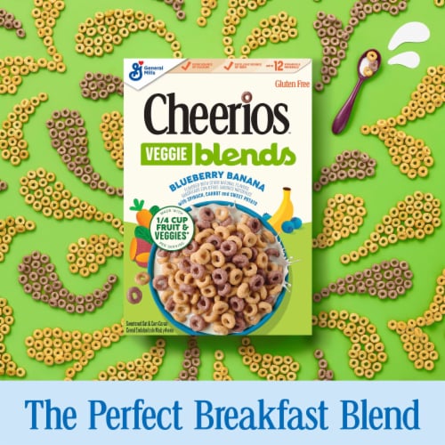General Mills Cheerios Veggie Blends Blueberry Banana Cereal Perspective: right
