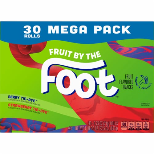 Fruit By the Foot Berry Tie-Dye and Strawberry Tie-Dye Fruit Flavored Snacks Perspective: right