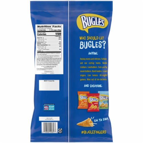 Bugles Salt and Vinegar Crispy Corn Snacks Perspective: right