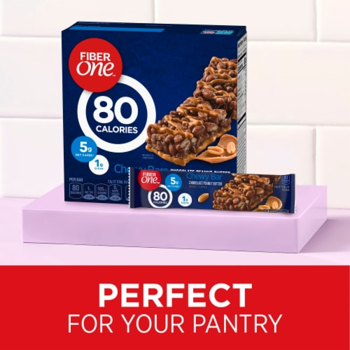 Fiber One 70 Calorie Chocolate Peanut Butter Chewy Bars Perspective: right