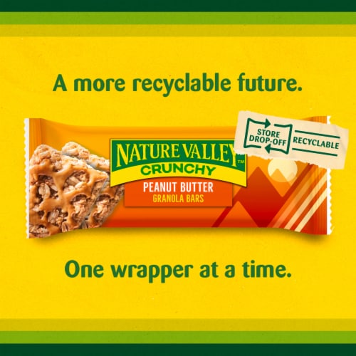 Nature Valley Whole Grain - Peanut Butter Crunchy Granola Bars Sweet Salty Bulk Lunch Box Snacks Perspective: right