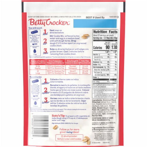 Betty Crocker Oatmeal Cookie Mix Perspective: right
