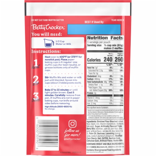 Betty Crocker™ Triple Berry Muffin Mix Perspective: right