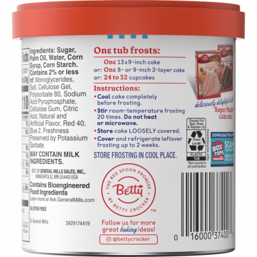 Betty Crocker™ Gluten Free Whipped Strawberry Mist Frosting Perspective: right