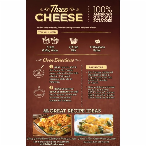 Betty Crocker Three Cheese Potatoes Made with Real Cheese Perspective: right