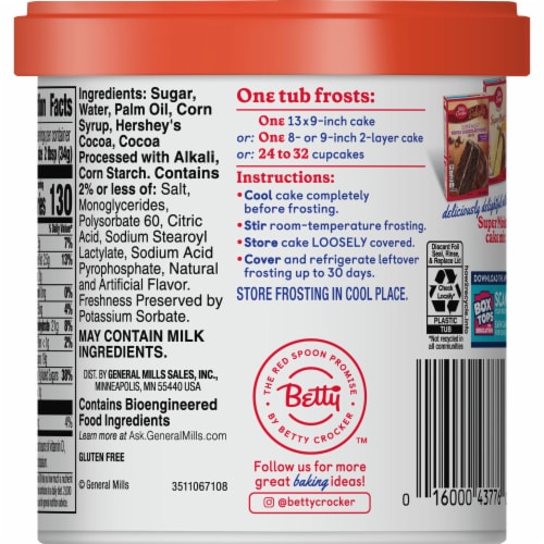 Betty Crocker™ Gluten Free Hershey's Milk Chocolate Frosting Perspective: right