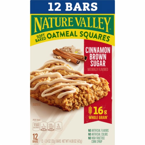 Nature Valley Cinnamon Brown Sugar Soft Baked Oatmeal Squares Perspective: right