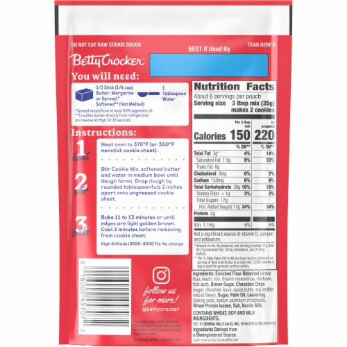 Betty Crocker™ Chocolate Chip Cookie Mix Perspective: right