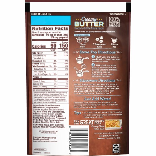 Betty Crocker Creamy Butter Mashed Potatoes Perspective: right