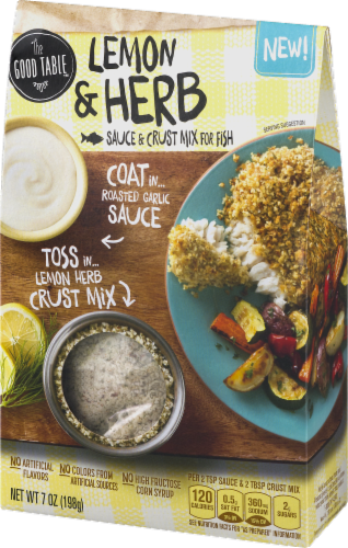 The Good Table Lemon & Herb Sauce & Crust Mix for Fish Perspective: right