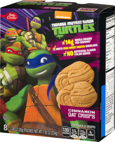 Betty Crocker Ninja Turtles Cinnamon Oat Crisps Perspective: right