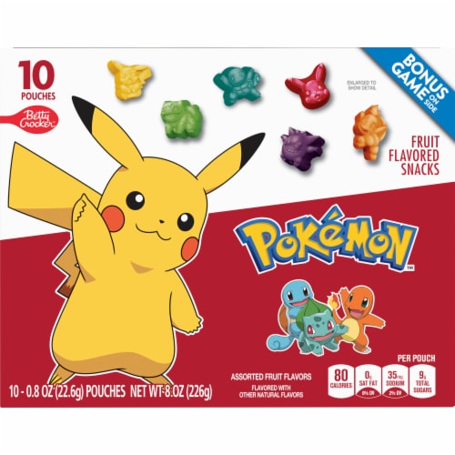 Pokemon Gluten Free Fruit Flavored Snack Treat Pouches Kids School Snacks Perspective: right