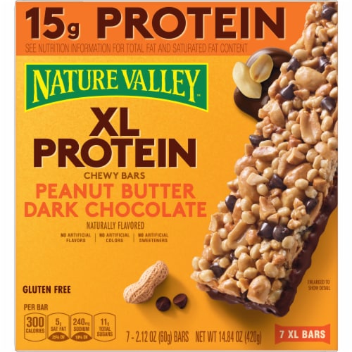 Nature Valley Peanut Butter Dark Chocolate XL Protein Granola Bars Perspective: right