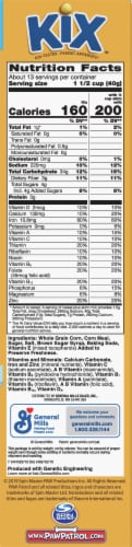 General Mills Kix Crispy Corn Puffs Family Size Cereal Perspective: right