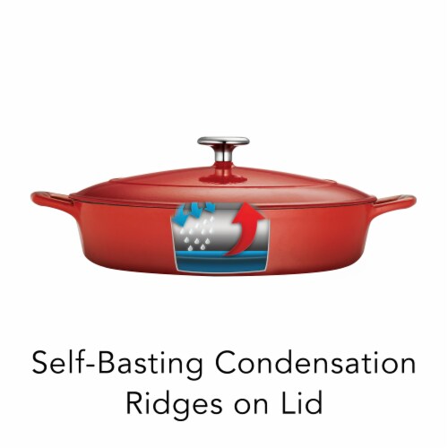 Tramontina Gourmet Covered Cast Iron Braiser - Gradated Red Perspective: right