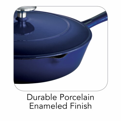 Tramontina Gourmet Covered Cast Iron Skillet - Gradated Cobalt Perspective: right