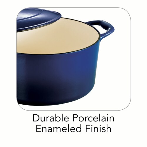 Tramontina Covered Round Dutch Oven - Blue Perspective: right
