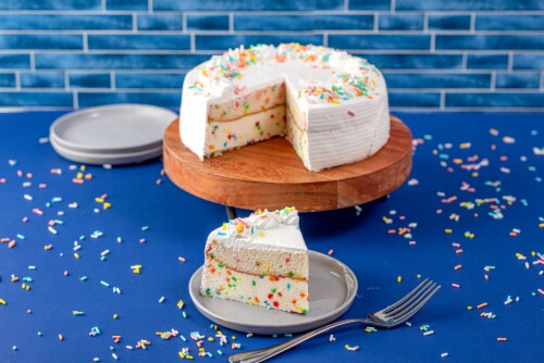 Funfetti Confetti Sprinkle Cake Flavored Ice Cream Cake Perspective: right
