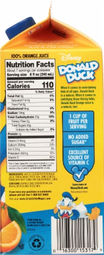 Florida's Natural Disney Donald Duck Orange Juice with Calcium Perspective: right