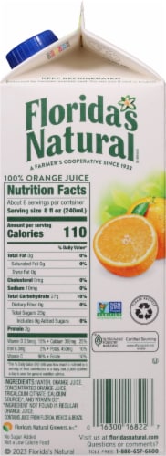 Florida's Natural No Pulp Calcium & Vitamin D Orange Juice Perspective: right