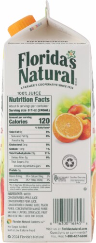 Florida's Natural Orange Peach Mango Juice Perspective: right