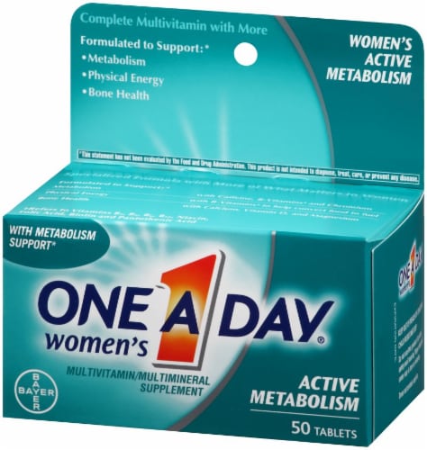 One A Day Women's Active Metabolism Multivitamin/Multimineral Supplement Perspective: right