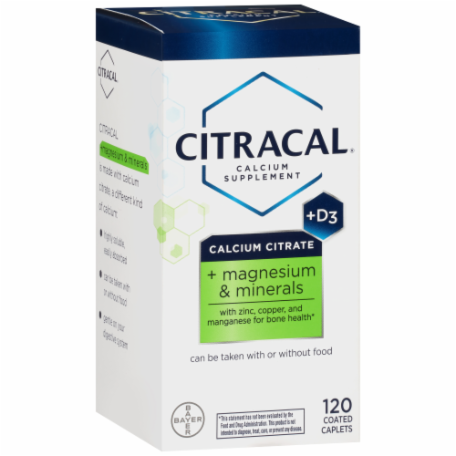 Citracal® Calcium Citrate + D3 + Magnesium & Minerals Calcium Caplets Perspective: right