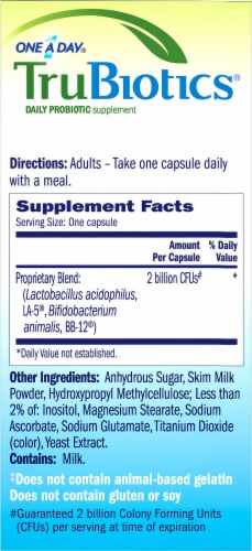 One A Day® TruBiotics® Gluten Free Daily Probiotic Supplement Capsules Perspective: right