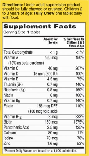 Flintstones Chewable Toddler Multivitamin Chewable Tablets 80 Count Perspective: right